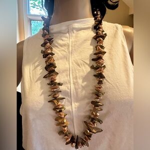Chicos Multistone Brown Copper and Gold Necklace EUC